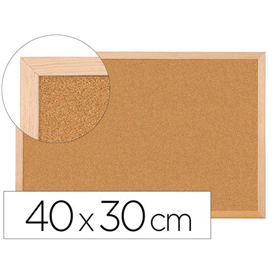Pizarra Corcho Q-Connect 40X30 Cm Marco De Madera