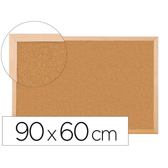Pizarra Corcho Q-Connect 90X60 Cm Marco De Madera