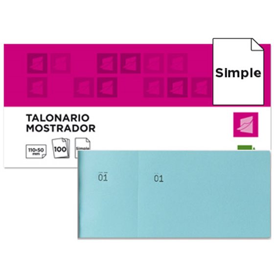 Talonario Liderpapel Mostrador 50X110 Mm Tl08 Celeste Con Matriz