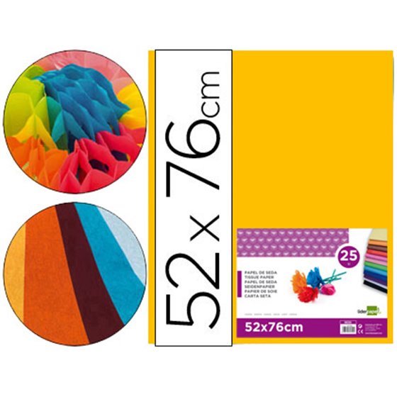 Papel Seda Liderpapel Naranja 52X76 Cm 18 Gr Paquete De 25 Hojas