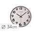 Reloj Q-Connect De Pared Plastico Oficina Redondo 34 Cm Marco Blanco