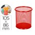 Cubilete Portalapices Q-Connect Rojo Metal Redondo Rejilla Diametro 86 Mm Alto 105 Mm