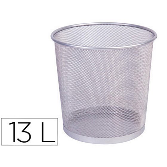 Papelera Metalica Q-Connect Rejilla Plata 265X285 Mm