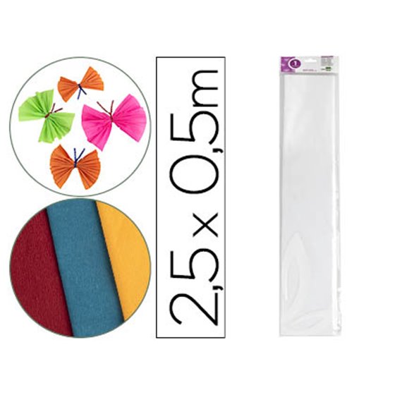Papel Crespon Liderpapel 50 Cm X 2.5M 34G/M2 Blanco