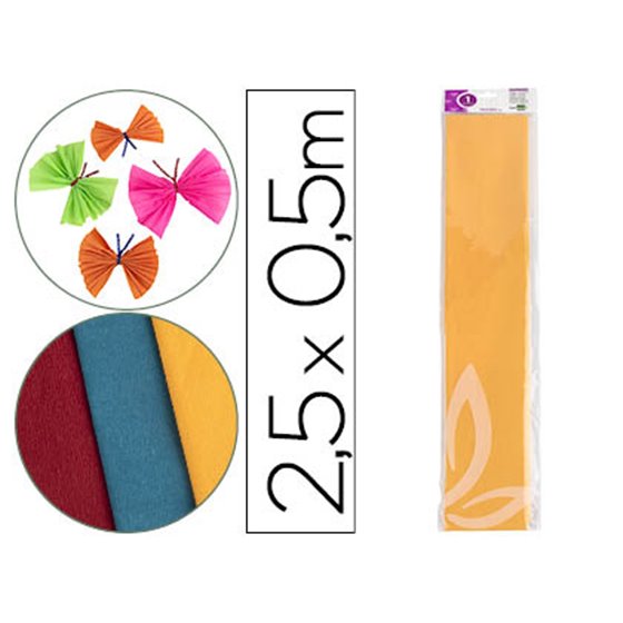 Papel Crespon Liderpapel 50 Cm X 2.5M 34G/M2 Amarillo Oro