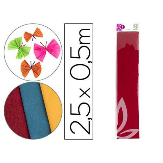 Papel Crespon Liderpapel 50 Cm X 2.5M 34G/M2 Rojo