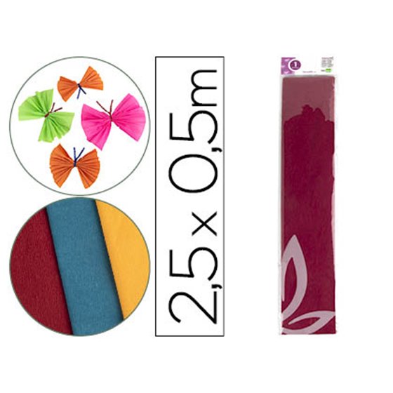 Papel Crespon Liderpapel 50 Cm X 2.5M 34G/M2 Burdeos