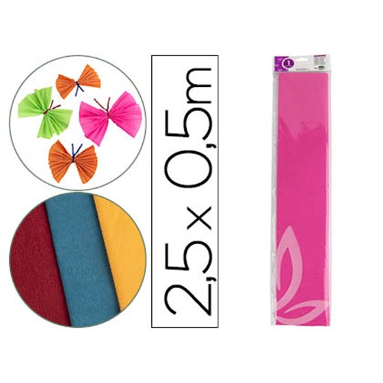 Papel Crespon Liderpapel 50 Cm X 2.5M 34G/M2 Rosa