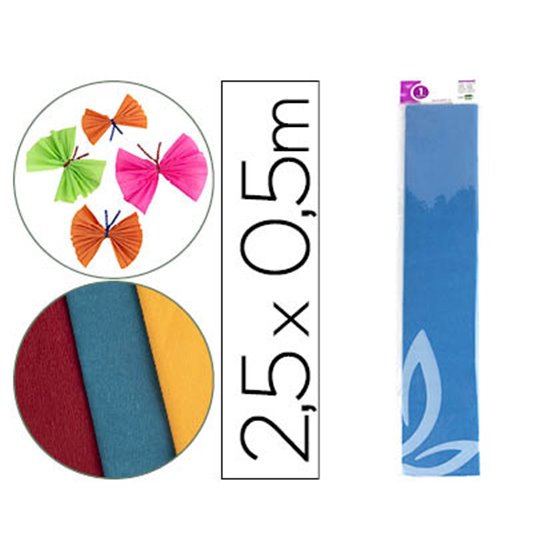 Papel Crespon Liderpapel 50 Cm X 2.5M 34G/M2 Azul