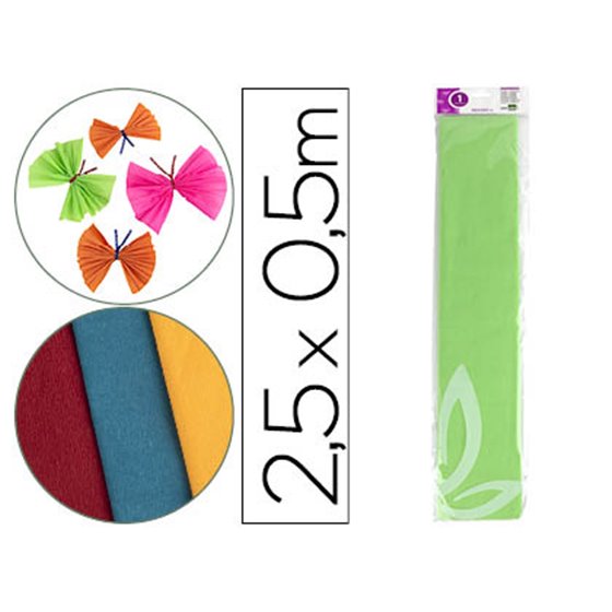 Papel Crespon Liderpapel 50 Cm X 2.5M 34G/M2 Verde Claro
