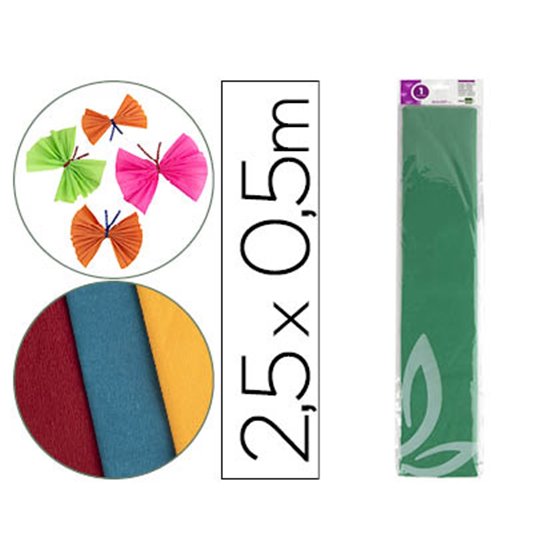 Papel Crespon Liderpapel 50 Cm X 2.5M 34G/M2 Verde