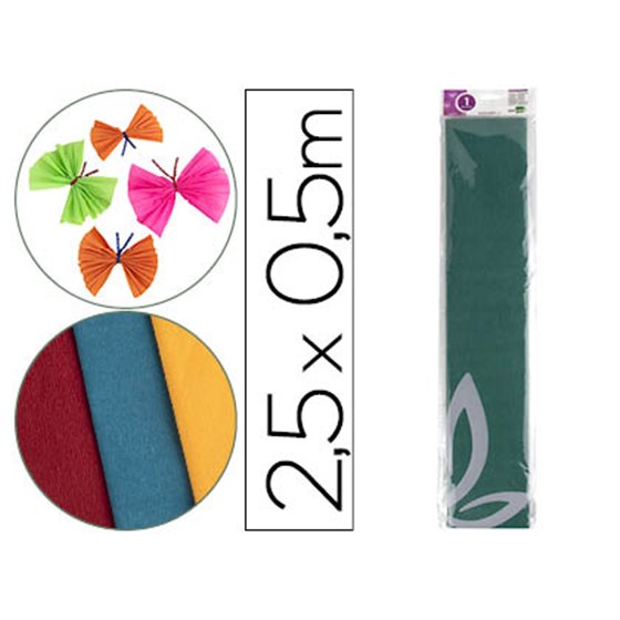 Papel Crespon Liderpapel 50 Cm X 2.5M 34G/M2 Verde Oscuro