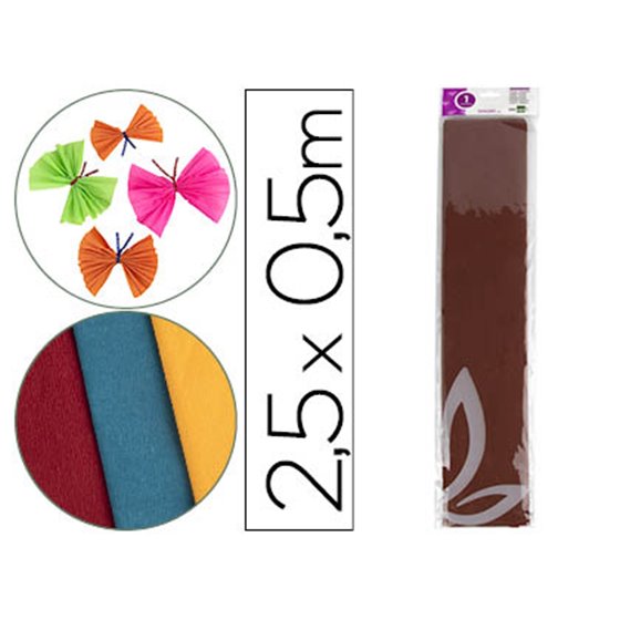Papel Crespon Liderpapel 50 Cm X 2.5M 34G/M2 Marron