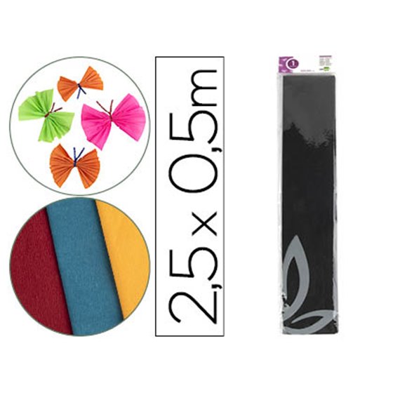 Papel Crespon Liderpapel 50 Cm X 2.5M 34G/M2 Negro