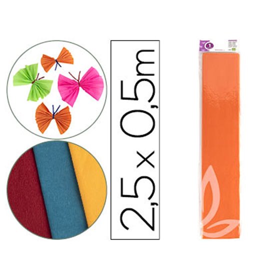Papel Crespon Liderpapel 50 Cm X 2.5M 34G/M2 Naranja Claro