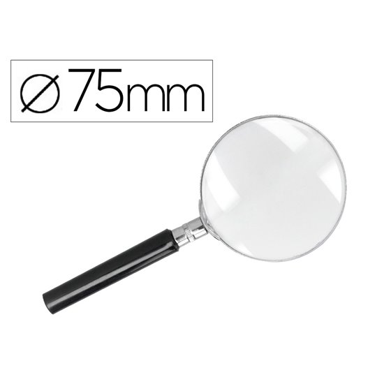 Lupa Q-Connect Cristal Aro Metalico Mango Plastico Negro 75 Mm