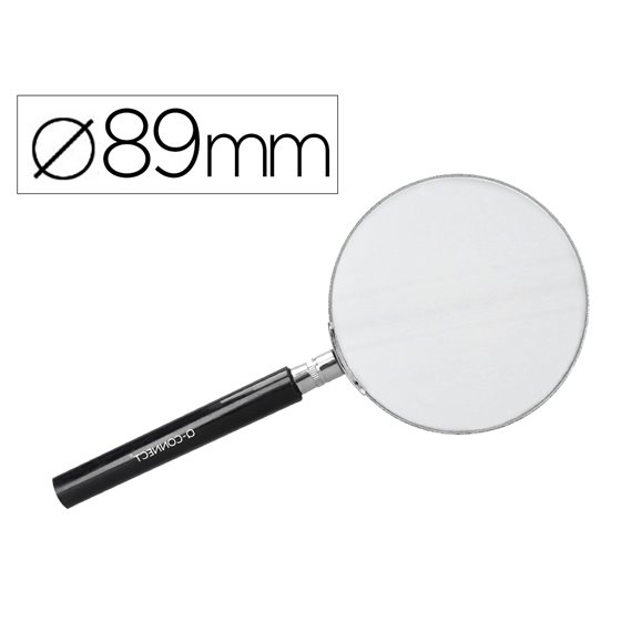 Lupa Q-Connect Cristal Aro Metalico Mango Plastico Negro 90 Mm