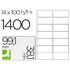 Etiqueta Adhesiva Q-Connect Kf01585 Tama�o 99,1X38,1 Mm Fotocopiadora Laser Ink-Jet Caja Con 100 Hojas Din A4