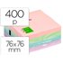 Bloc De Notas Adhesivas Quita Y Pon Q-Connect 76X76 Mm Pastel Con 400 Hojas