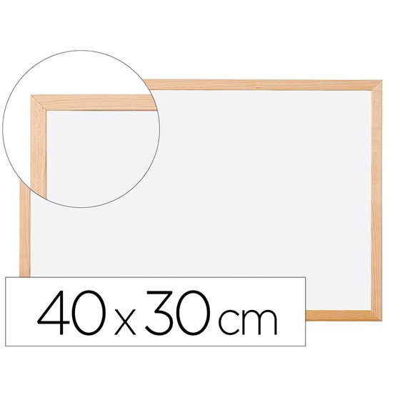 Pizarra Blanca Q-Connect Melamina Marco De Madera 40X30 Cm