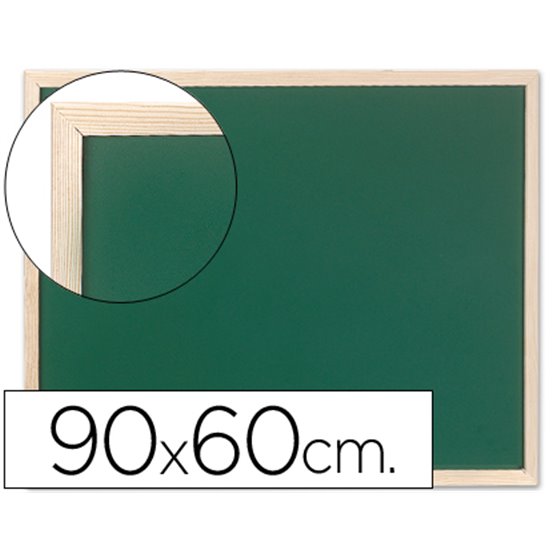 Pizarra Verde Q-Connect Marco De Madera 90X60 Cm Sin Repisa