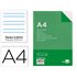 Recambio Liderpapel A4 100 Hojas 60G/M2Pauta 4� 3.5Mm Con Margen 4 Taladros