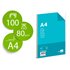 Papel Liderpapel A4 80G/M2 Liso Paquete De 100 Hojas