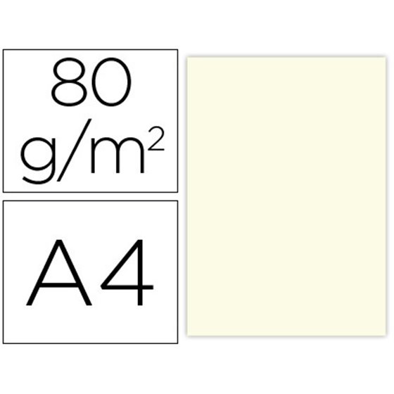 Papel Color Liderpapel A4 80Gr Crema Paquete De 100 Hojas
