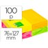 Bloc De Notas Adhesivas Quita Y Pon Q-Connect 127X76 Mm Con 100Hojas Fluorescentes Pack De 12 -Surtidas En 4 Colores