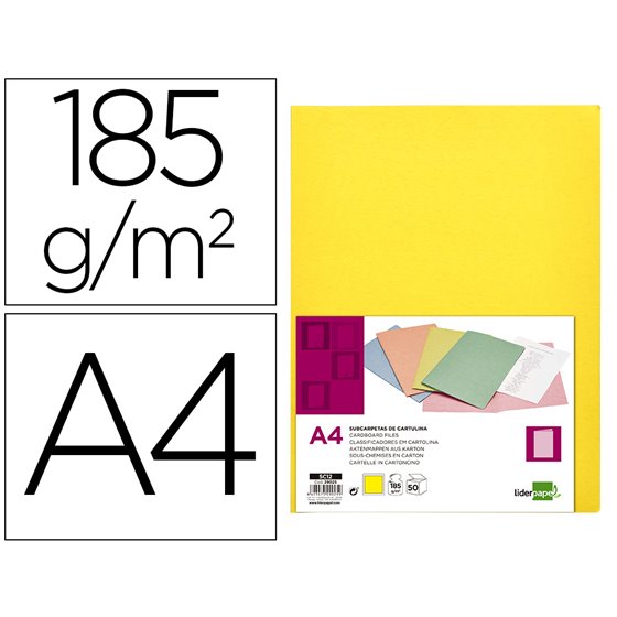 Subcarpeta Liderpapel Din A4 Amarillo Intenso 180G/M2
