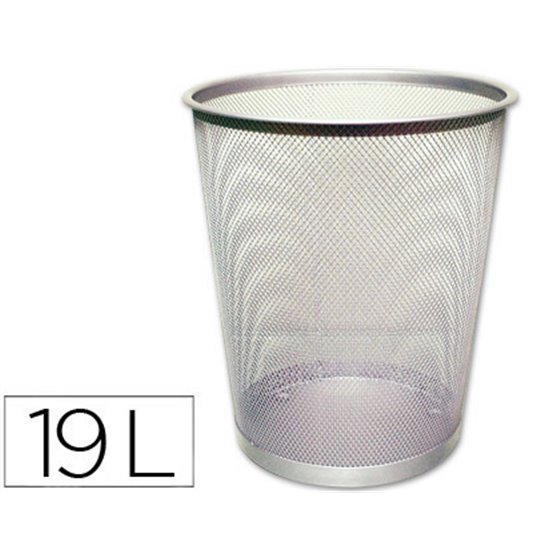 Papelera Metalica Q-Connect Gris Rejilla 295X345Mm