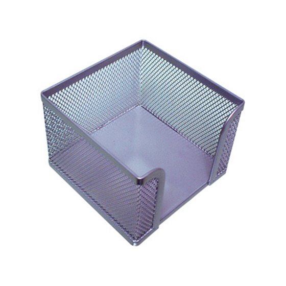 Soporte Taco De Papel Q-Connect Metalico Rejilla Plata 95X95X80 Mm