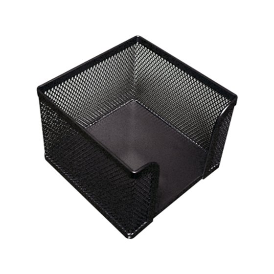 Soporte Taco De Papel Q-Connect Metalico Rejilla Negro 95X95X80 Mm