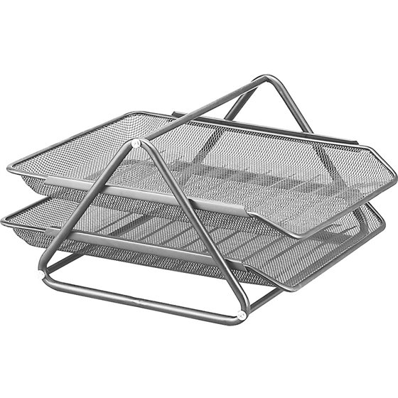 Bandeja Sobremesa Metalica Q-Connect Rejilla Gxa100 Plata2 Bandejas Movibles 300X185X 350 Mm