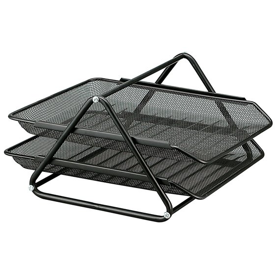 Bandeja Sobremesa Metalica Q-Connect Rejilla Gxa100 Negra2 Bandejas Movibles 300X185X350 Mm