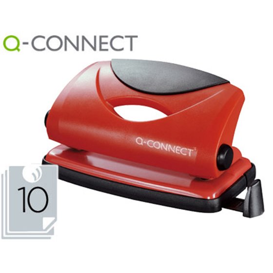 Taladrador Q-Connect Kf02154 Rojo Abertura 1 Mm Capacidad 10 Hojas