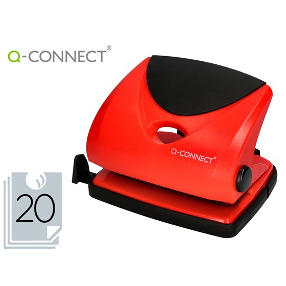 Taladrador Q-Connect Kf02156 Rojo Abertura 2 Mm Capacidad 20 Hojas