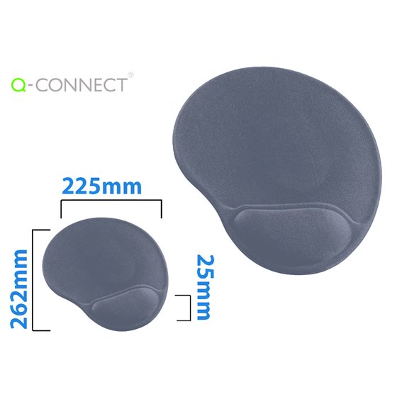 Alfombrilla Para Raton Q-Connect Con Reposamu�ecas Ergonomica De Gel Gris Oscuro 262X225X25 Mm