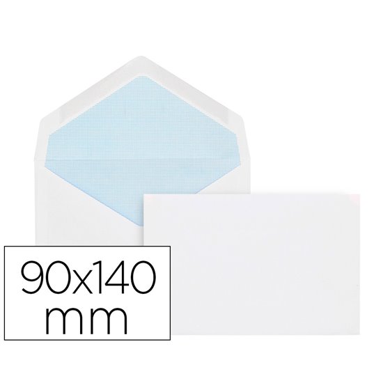 Sobre Liderpapel N.1 Blanco Minimo Normalizado 90X140Mm Engomado Solapa De Pico Caja De 500 Unidades