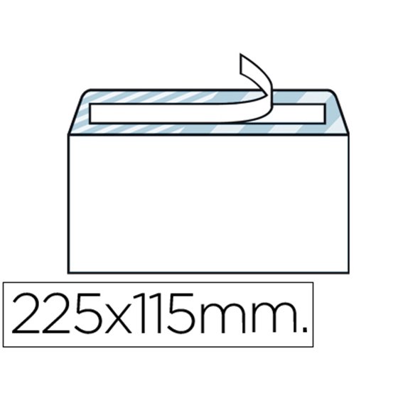 Sobre Liderpapel N.5 Blanco Americano 115X225Mm Tira De Silicona Open System Caja De 500 Unidades