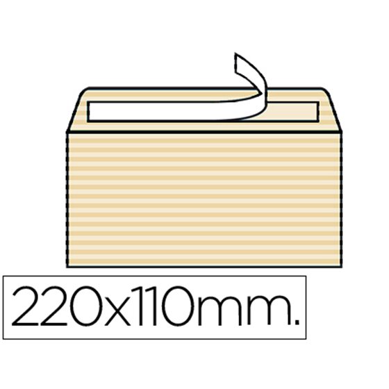 Sobre Liderpapel Verjurado Ahuesado 120 Gr Tira Silicona 110X220Mm Caja De 250 Unidades