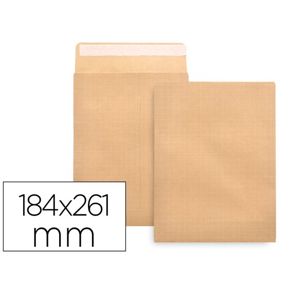 Sobre Liderpapel Bolsa N.6 Kraft Cuarto Prolongado 184X261Mm Tira De Silicona Caja De 250 Unidades
