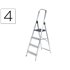 Escalera Q-Connect De Aluminio 4 Pelda�os 860X462X1470 Mm Peso Maximo 150 Kg En-131