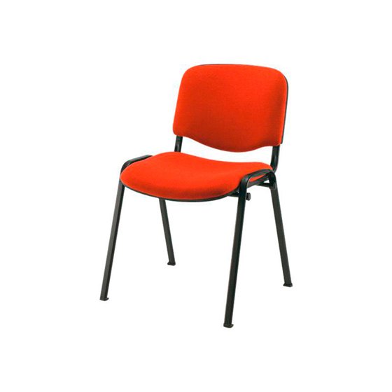 Silla Apilable Q-Connect Brazos Cortos Tapizada Sin Rueds 910 Mm Alto 460 Mm Largo440 Mm Profundidad Roja