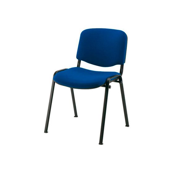 Silla Apilable Q-Connect Brazos Cortos Tapizada Sin Ruedas 910 Mm Alto 460Mm Largo440 Mm Profundidad Azul