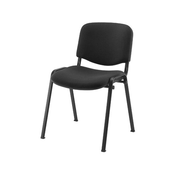 Silla Apilable Q-Connect Brazos Cortos Tapizada Sin Ruedas 910Mm Alto 460Mm Largo 440Mm Profundidad Negra