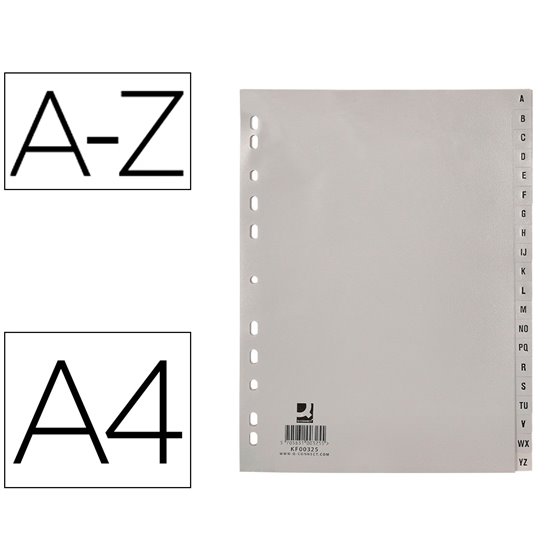Separador Alfabetico Q-Connect Plastico A-Z Din A4 Multitaladro