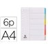 Separador Q-Connect Cartulina Juego De 6 Separadores Din A4 Multitaladro