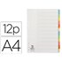 Separador Q-Connect Cartulina Juego De 12 Separadores Din A4 Multitaladro