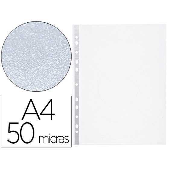 Funda Multitaladro Q-Connect Din A4 50 Mc Piel De Naranja Bolsa De 10 Unidades